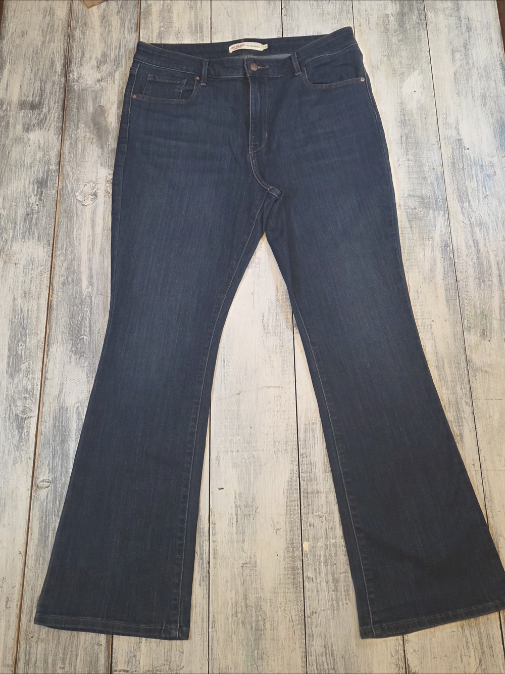 Signature by Levi Strauss Dark Indigo Mid Rise Bootcut Jeans sz 14